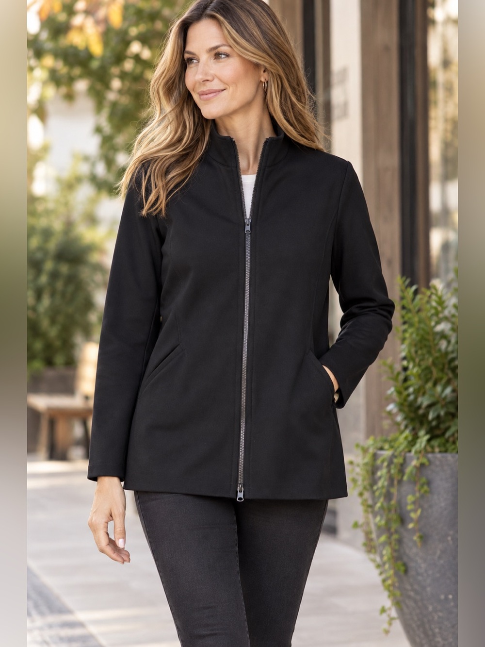 Eileen Fisher Tencel Ponte Knit Jacket Minimalist S